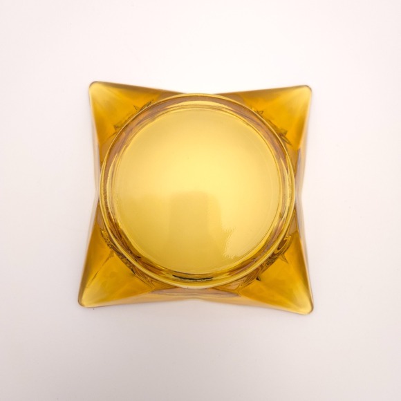 Vintage MCM 2-piece Amber Glass Ashtray with Leather-look case Matina Decor‎ 3M - Picture 12 of 13